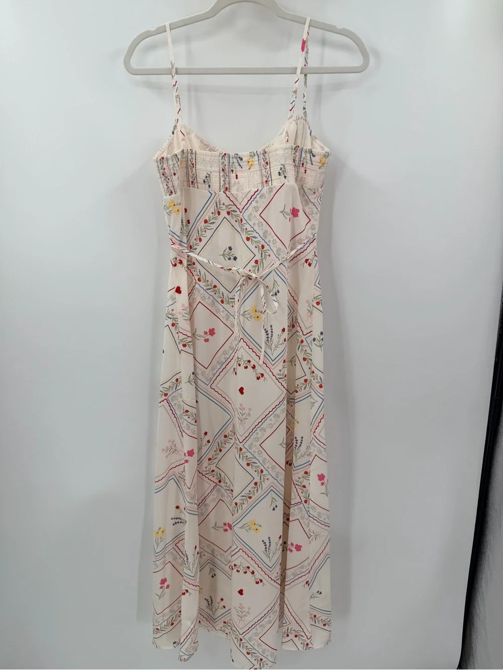 Revolve WeWoreWhat Ivory Floral-Print Maxi Slip Dress Medium Vacation